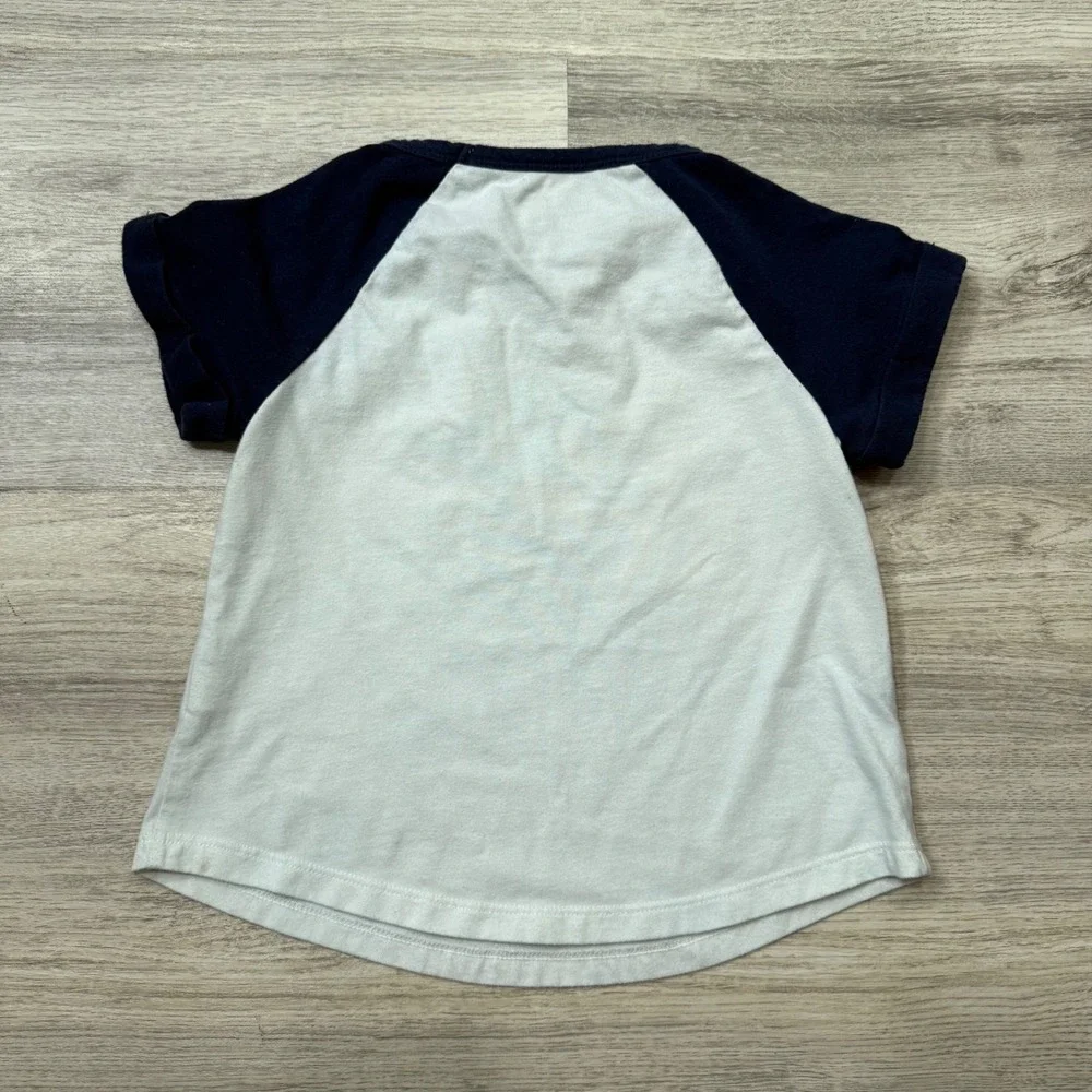 Gap Kids Sequin Logo‎ T Shirt Navy Blue and White Girl's Top
